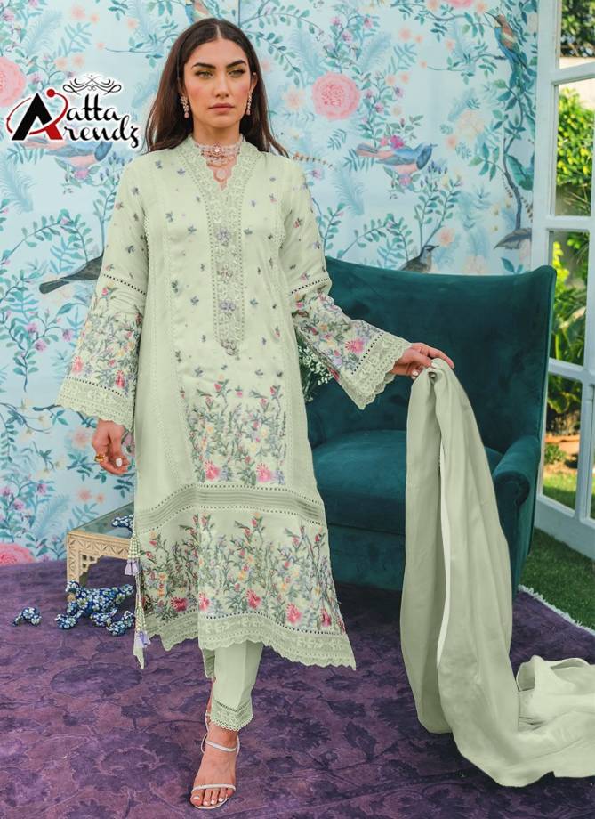 Atta Trendz 2713 New Exclusive Georgette Top And Pant With Dupatta Collection